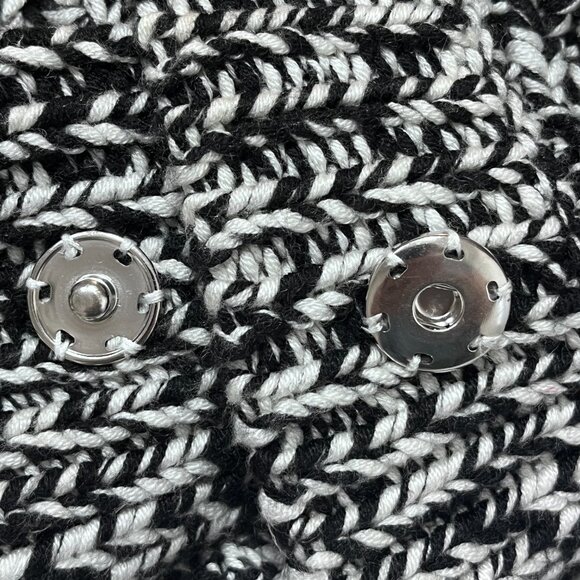 Kennith Cole Reaction Long Blacka and White Snap Front Sweater Jacket Size Large - Picture 12 of 12